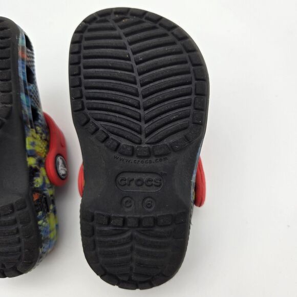 Crocs Kids Classic Clog 6C Black Tie Dye Unisex Water Shoes Slip On Casual - Picture 11 of 13